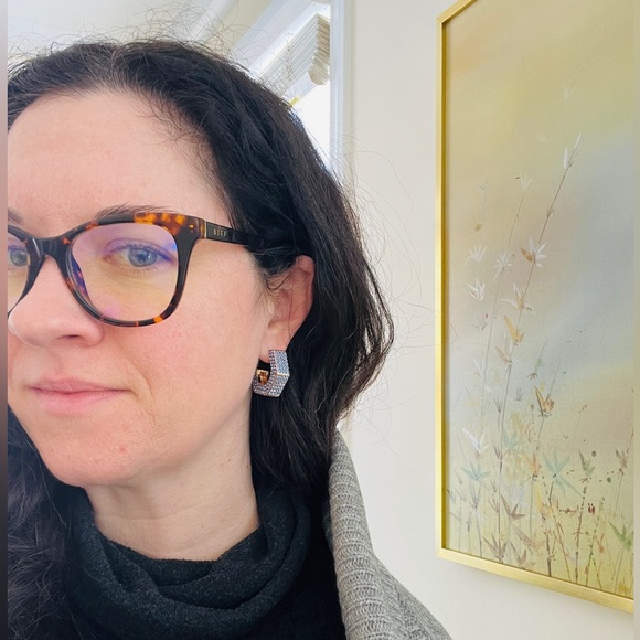 Violet & Brooks Blue Brooke Hexagon Hoop - Picture 4 of 5